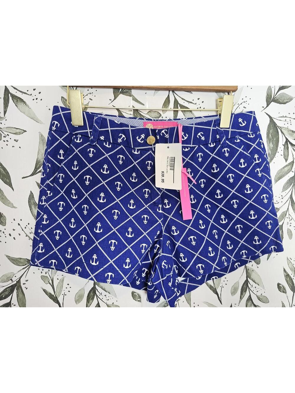NWT Macbeth Collection Shorts Blue Womens Size L Preppy